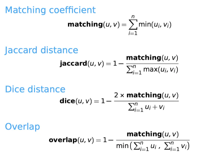 Matching-based distance measures